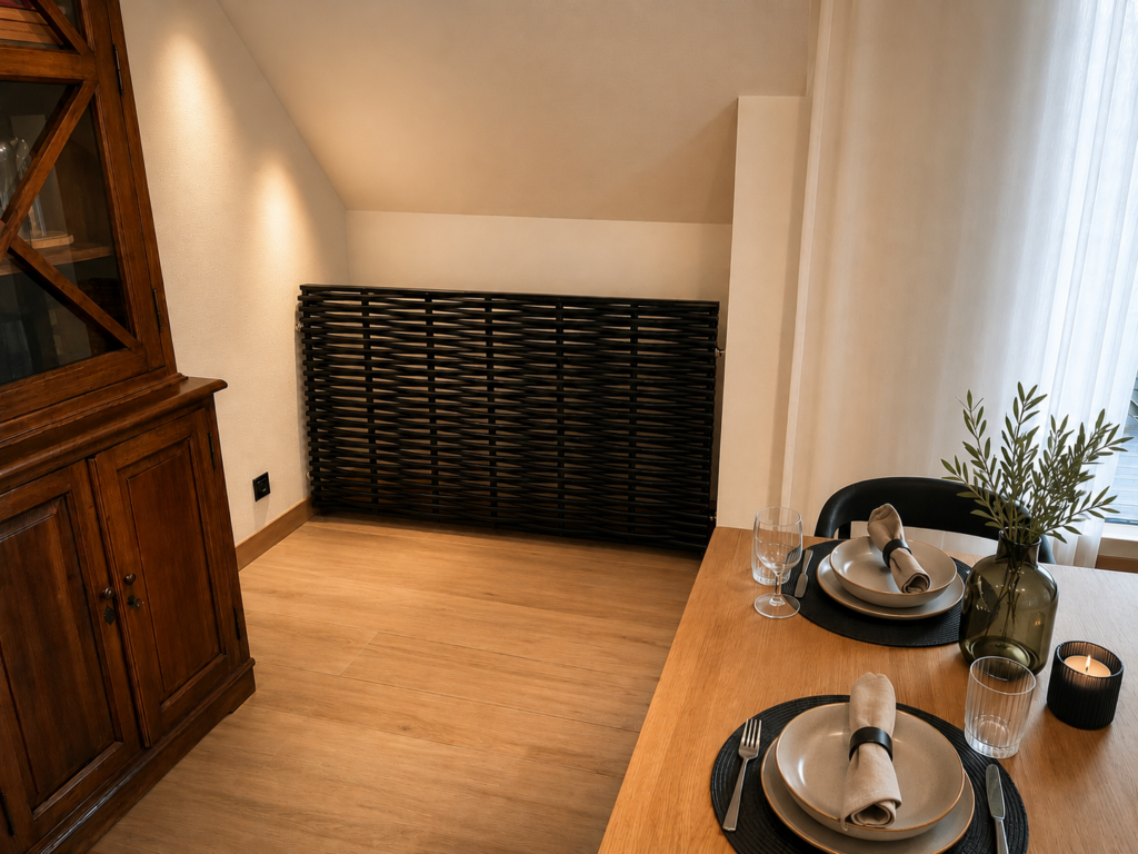 Design radiatorombouw op maat in een uniek gevlochten design. Onderhoudsvrij, duurzaam en vervaardigd in België. Vraag uw offerte aan.